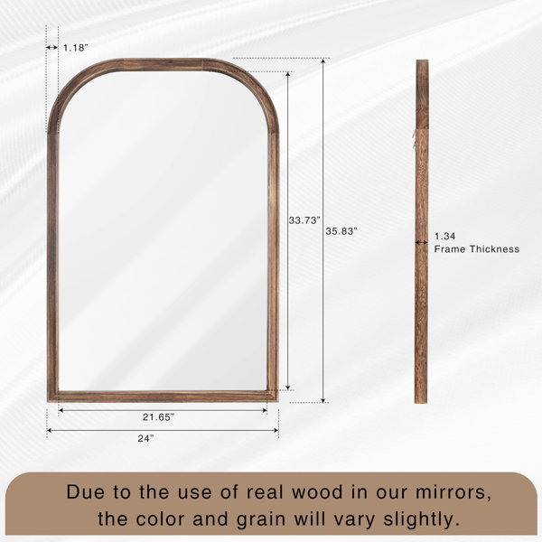 Gracie Oaks Alexssa Solid Wood Arch Wall Mirror Wayfair